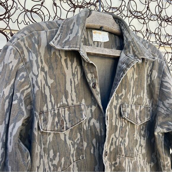 VTG Key Canvas Treebark long sleeve button front heavyweight shirt Shacket L REG - Picture 2 of 6